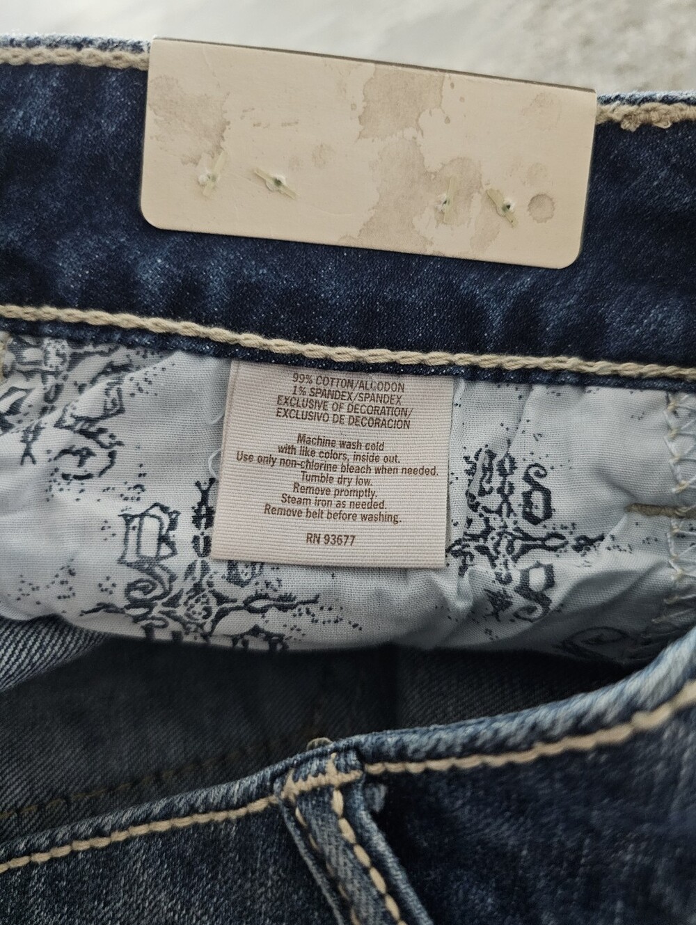 Decree Vintage Y2K Distressed Jean Shorts Size 7 Low Rise Micro Mini Bootie NWT - Picture 5 of 8